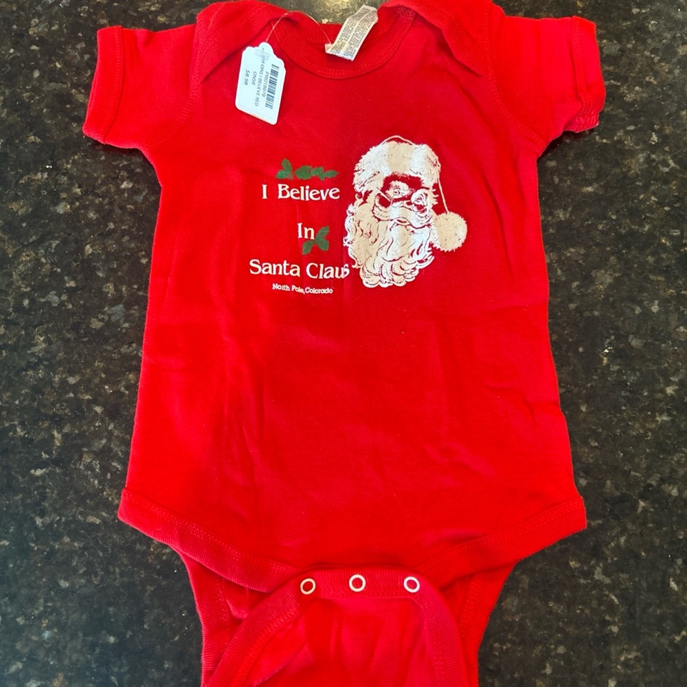 Rabbit Skins Red 'I Believe in Santa Claus' Kids Bodysuit